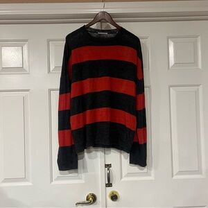 Our Legacy Black and Red Crewneck Sweater